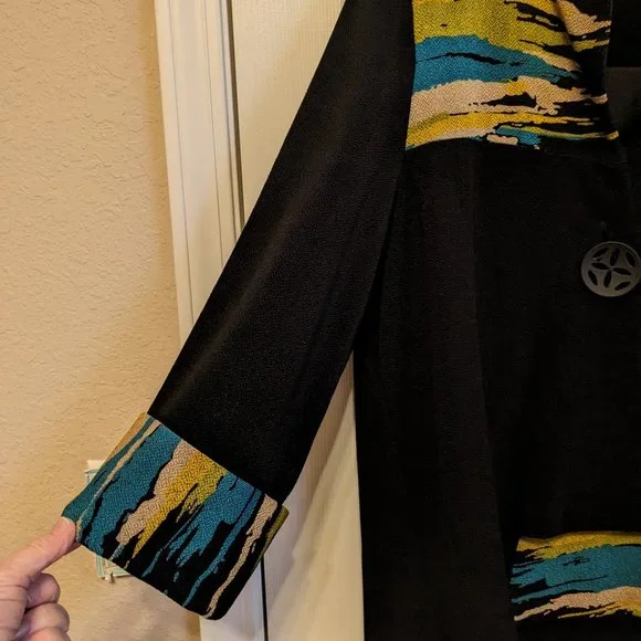 IC by Connie K Art To Wear one button Jacket Blazer Asymmetric - Picture 3 of 8